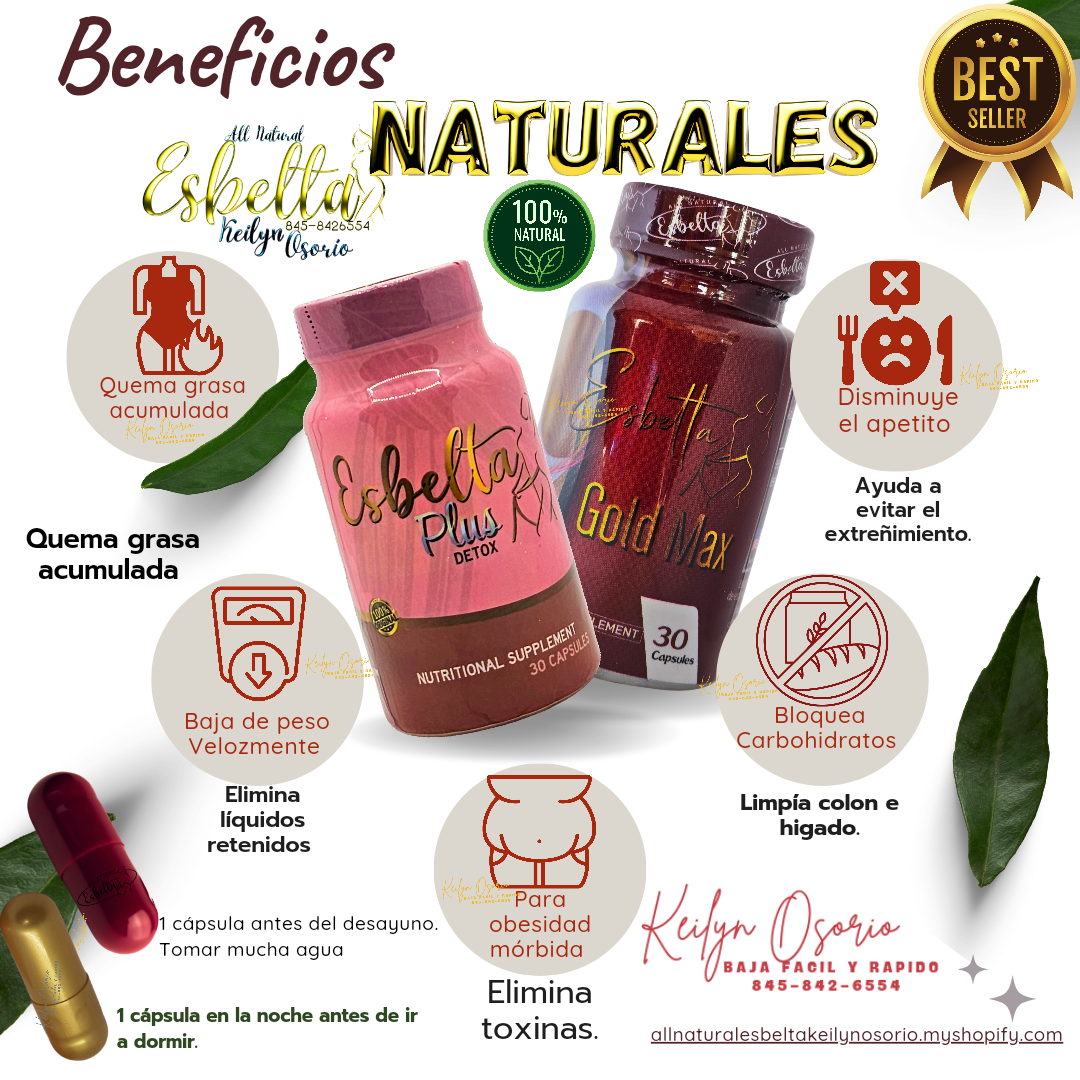 ESBELTA GOLD MAX Y ESBELTA DETOX PLUS DUO CAPSULAS